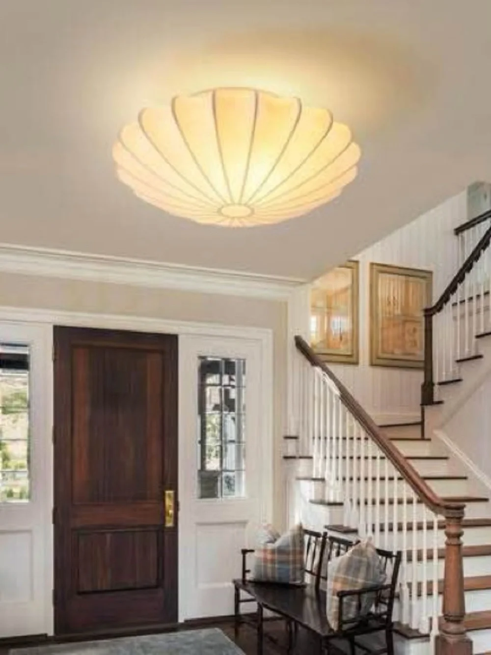 NEW- Large 24” Lantern Wabi Sabi Round Light / Flush Mount/ Bohemian/ Boho